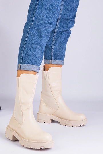 Béžové členkové čižmy s... 2