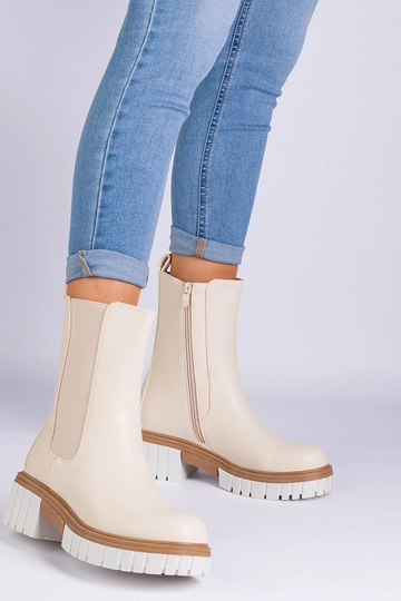 Béžové členkové čižmy z... 2