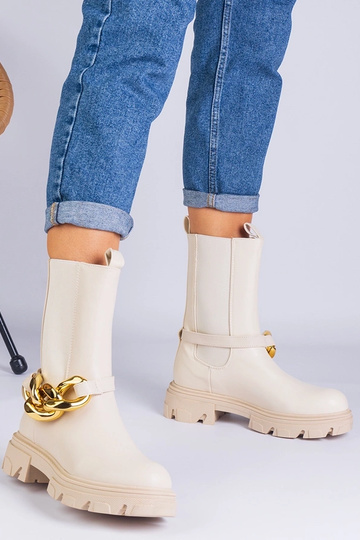 Béžové členkové čižmy... 2