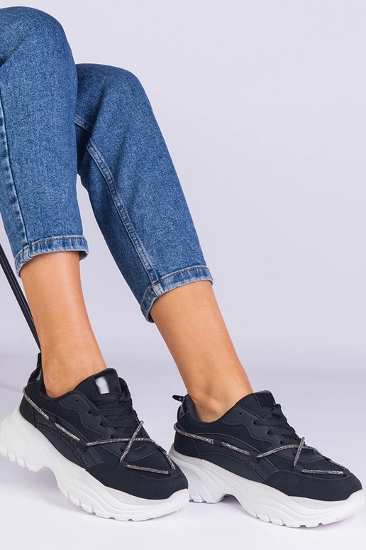 Čierne dámske tenisky zdobené...