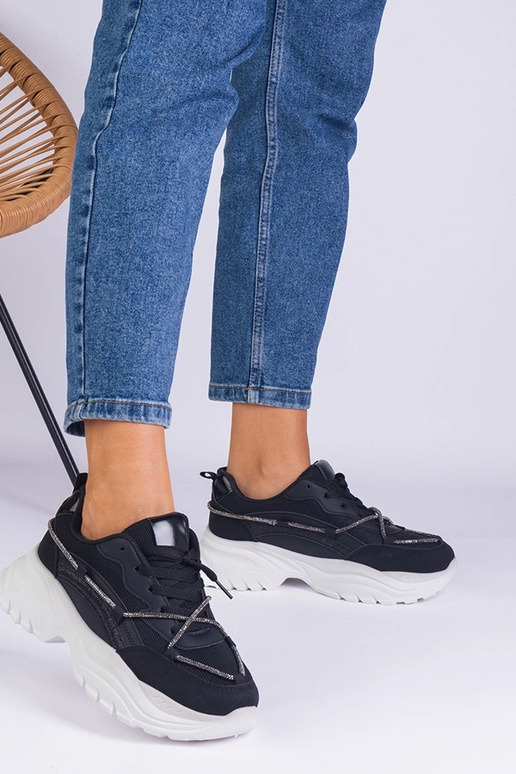 Čierne dámske tenisky zdobené...