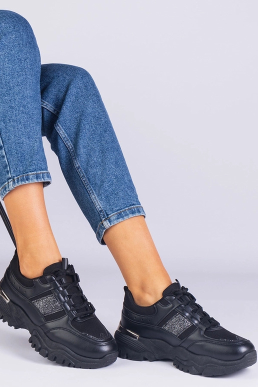 Čierne dámske tenisky zdobené...