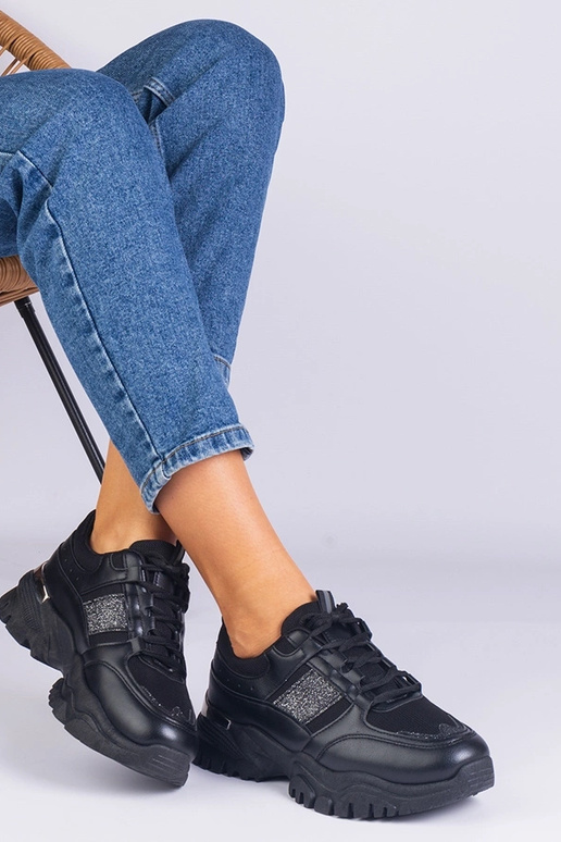 Čierne dámske tenisky zdobené...