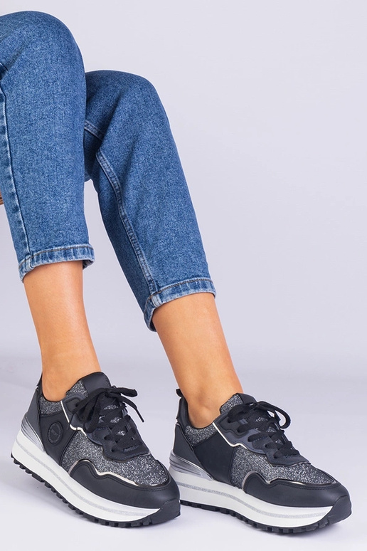 Čierne dámske tenisky zdobené...