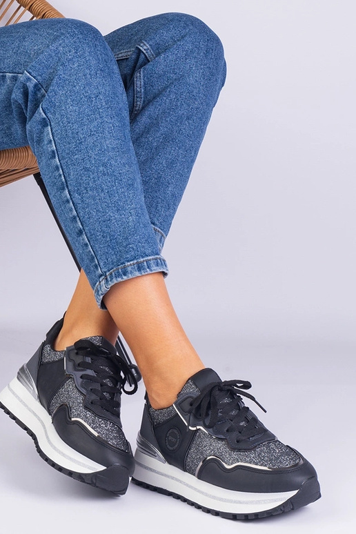 Čierne dámske tenisky zdobené...