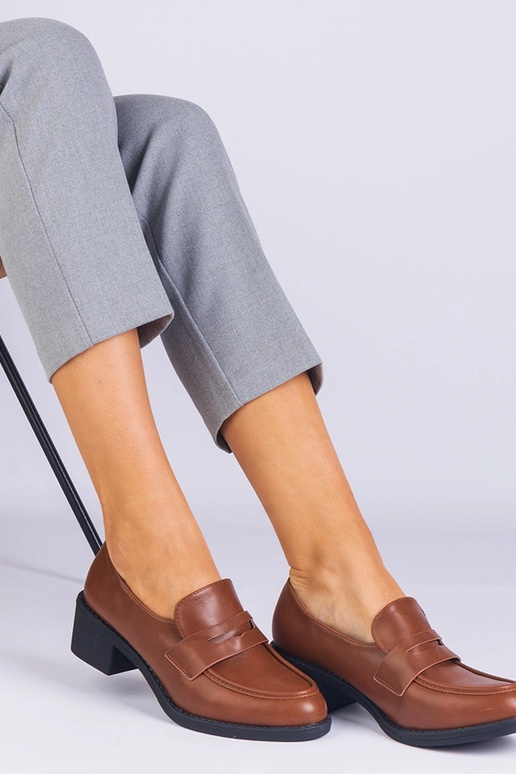 Hnedé dámske ekokožené topánky na...