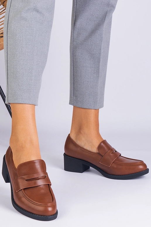 Hnedé dámske ekokožené topánky na...