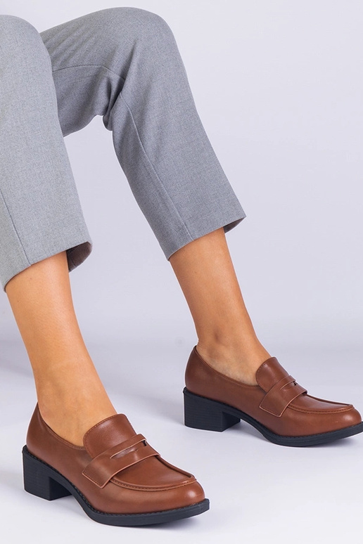 Hnedé dámske ekokožené topánky na...