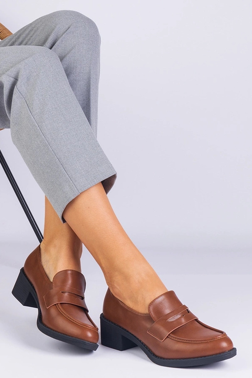 Hnedé dámske ekokožené topánky na...