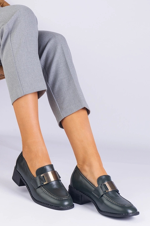 Zelené dámske topánky na vysokom...