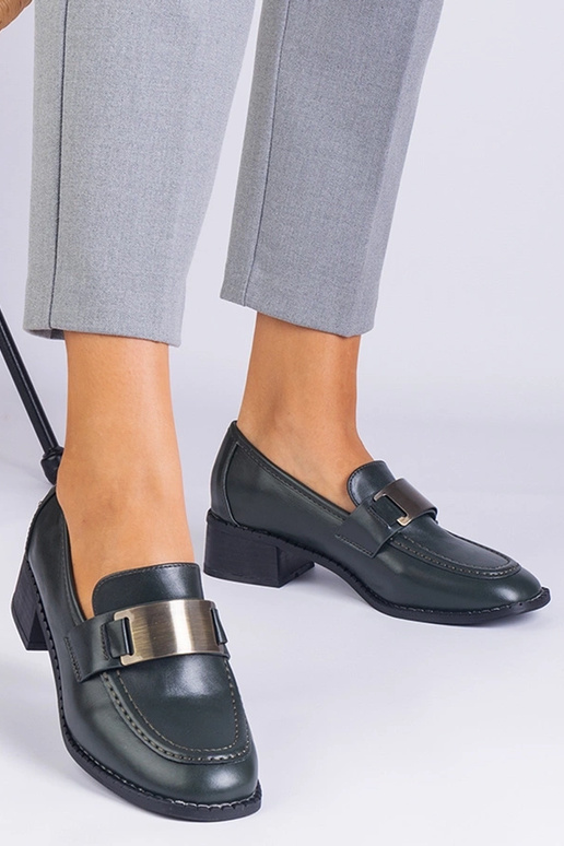 Zelené dámske topánky na vysokom...