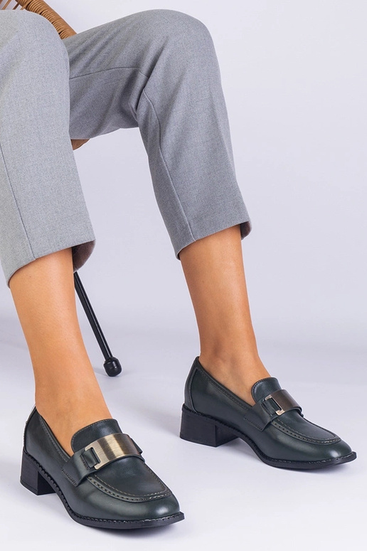 Zelené dámske topánky na vysokom...