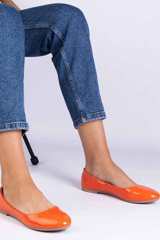 Balerínky z lakovanej kože Aurika Orange