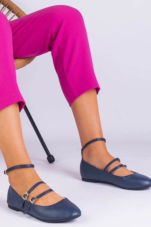 Námornícke modré balerínky z ekokože...