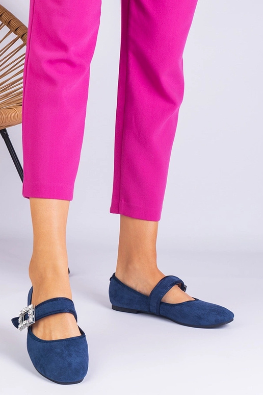 Námornícke modré balerínky zdobené...