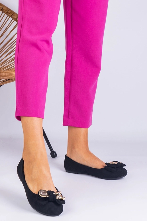 Čierne klasické balerínky s mašľou...