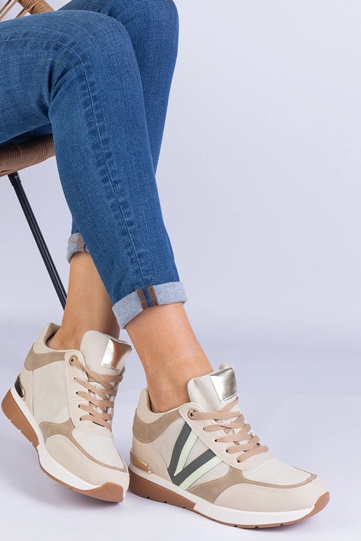 Béžové dámske tenisky so skrytým...