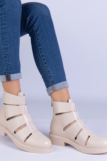 Béžové čižmy z ekokože s...