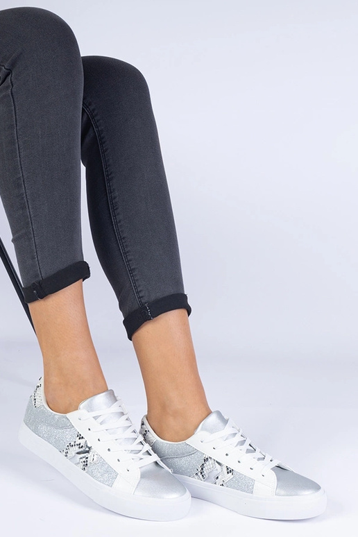 Dámske strieborné tenisky so...