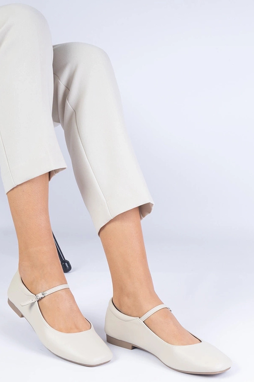 Béžové klasické balerínky z ekokože...