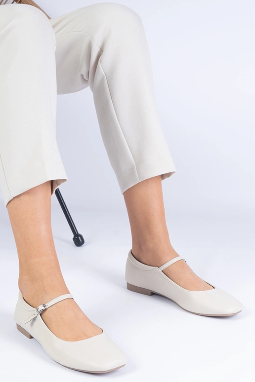 Béžové klasické balerínky z ekokože...