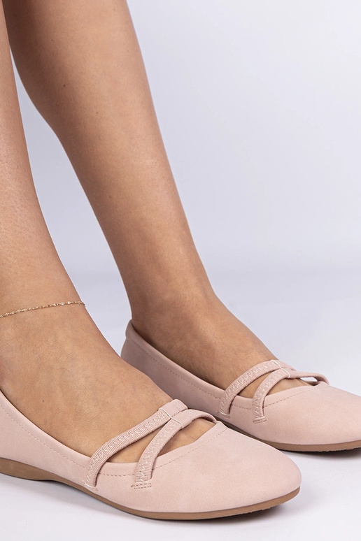 Ružové dámske balerínky z matnej...