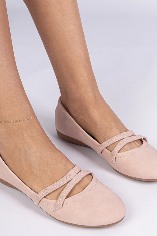 Ružové dámske balerínky z matnej...