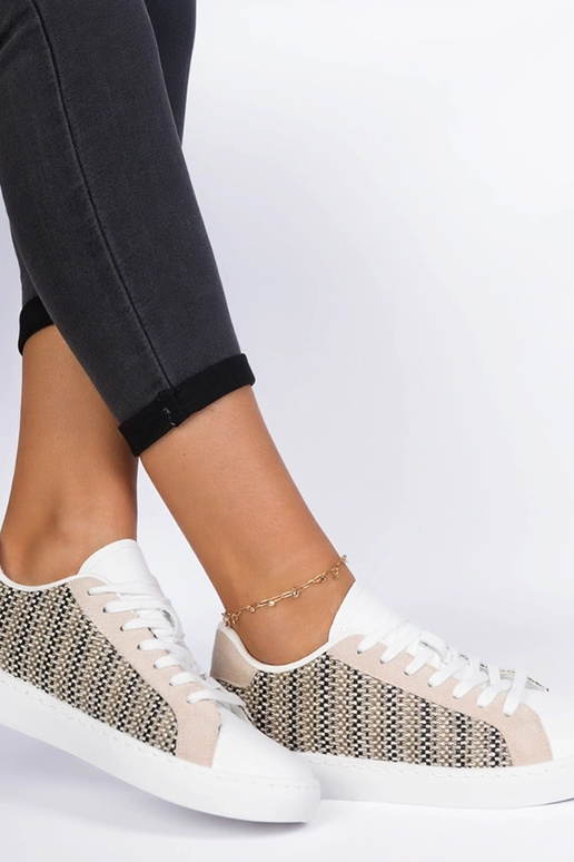 Bežové dámske sneakersy textilné...