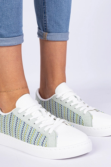 Zelené dámske sneakersy textilné Bellisio 2