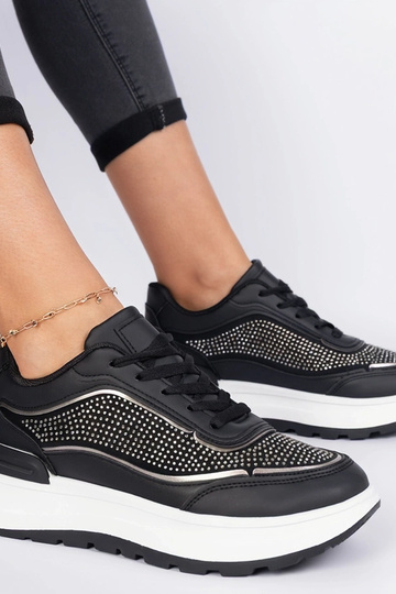Čierne dámske sneakersy so zirkónmi Fucco 2