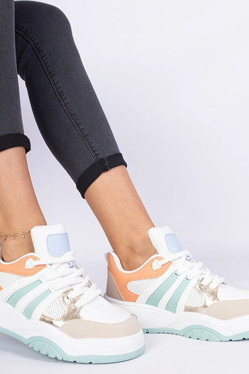 Oranžové dámske sneakersy s masívnym šnurovaním Bartella