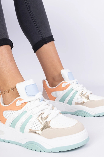 Oranžové dámske sneakersy s masívnym šnurovaním Bartella 2