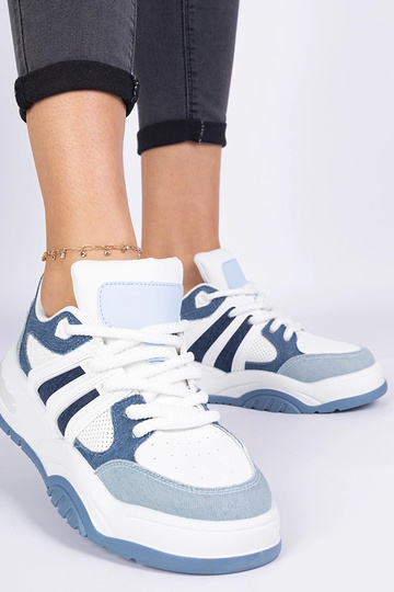 Modré dámske sneakersy s masívnym šnurovaním Bartella