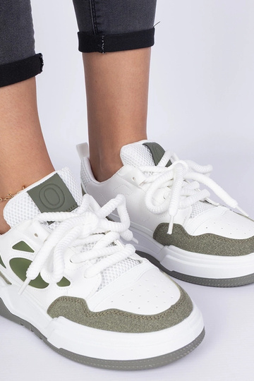 Zelené dámske sneakersy s masívnymi šnúrkami Alpacco