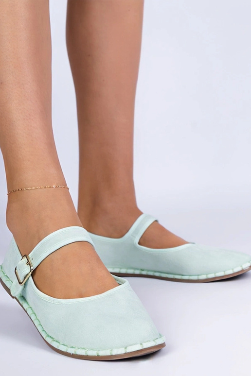 Zelené dámske balerínky so zapínaním...