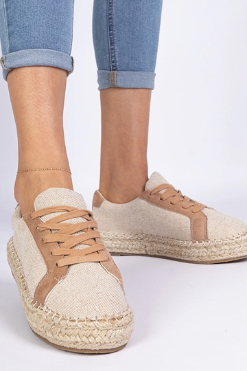 Hnedé dámske espadrilky šnurované Malsi
