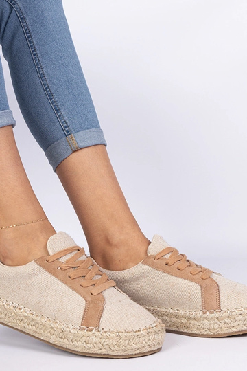 Hnedé dámske espadrilky šnurované Malsi 2