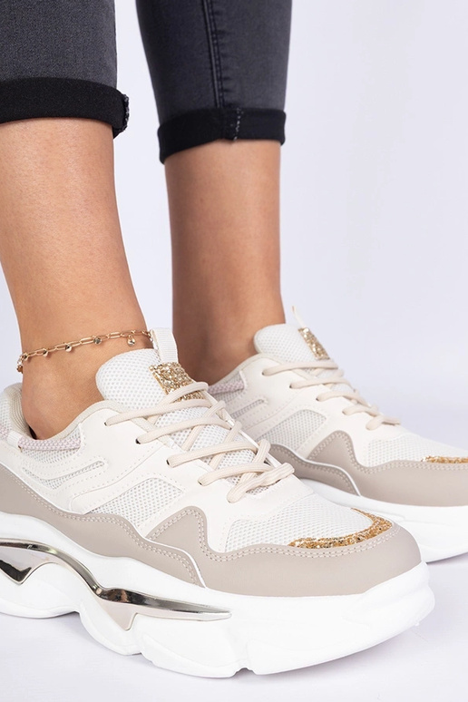 Bežové dámske tenisky zdobené...