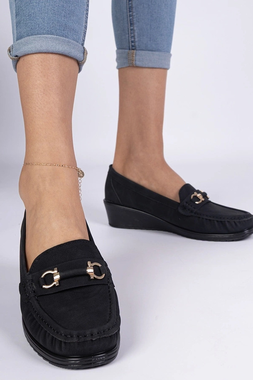 Čierne dámske mokasíny na platforme...