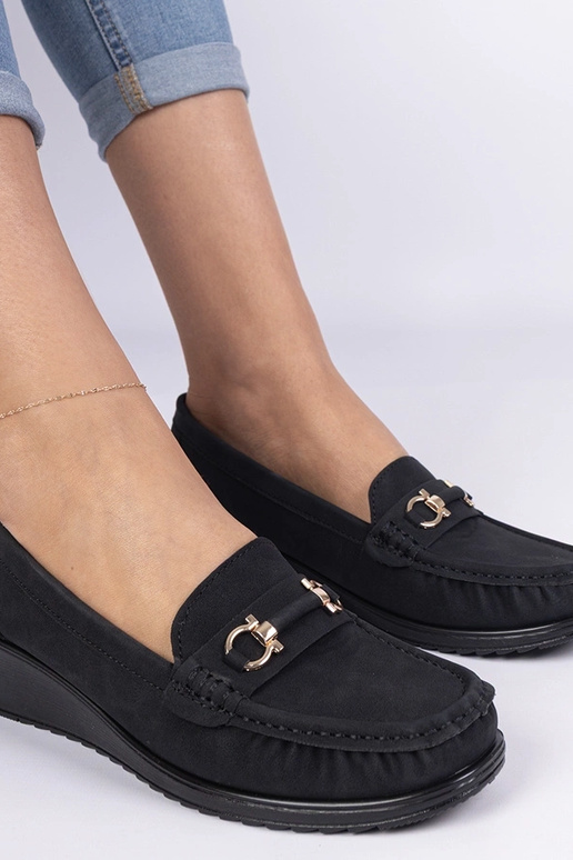 Čierne dámske mokasíny na platforme...