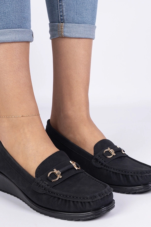 Čierne dámske mokasíny na platforme...