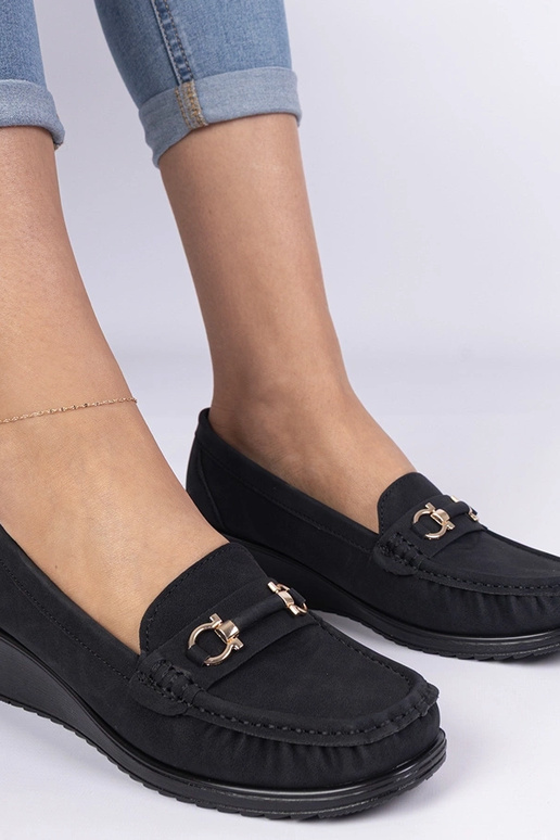 Čierne dámske mokasíny na platforme...