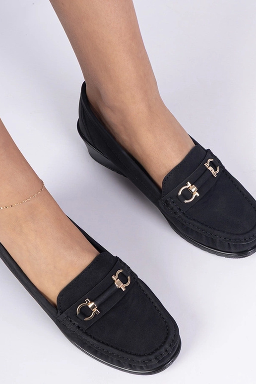 Čierne dámske mokasíny na platforme...