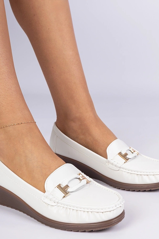 Biele dámske mokasíny na platforme z...