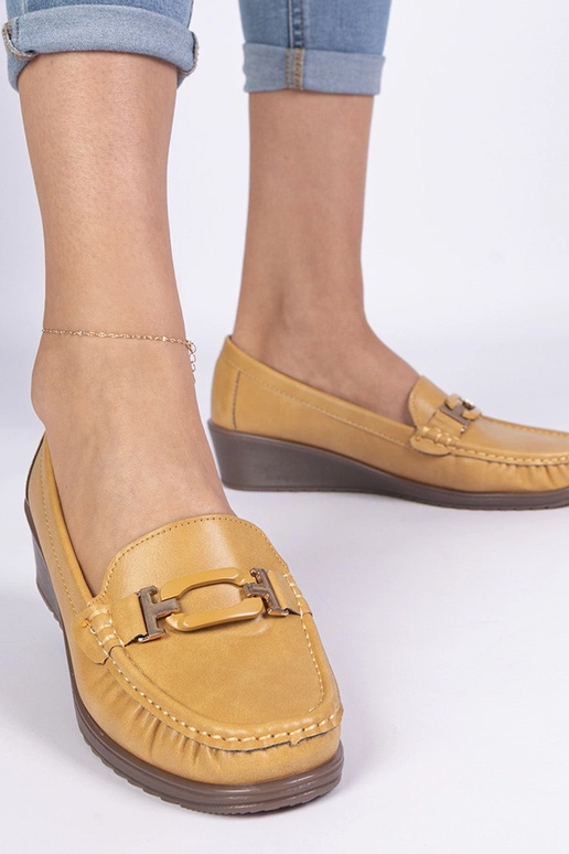 Žlté dámske mokasíny na platforme z...