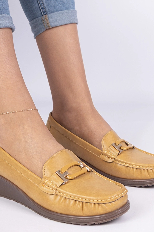 Žlté dámske mokasíny na platforme z...