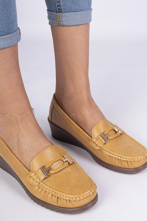 Žlté dámske mokasíny na platforme z...