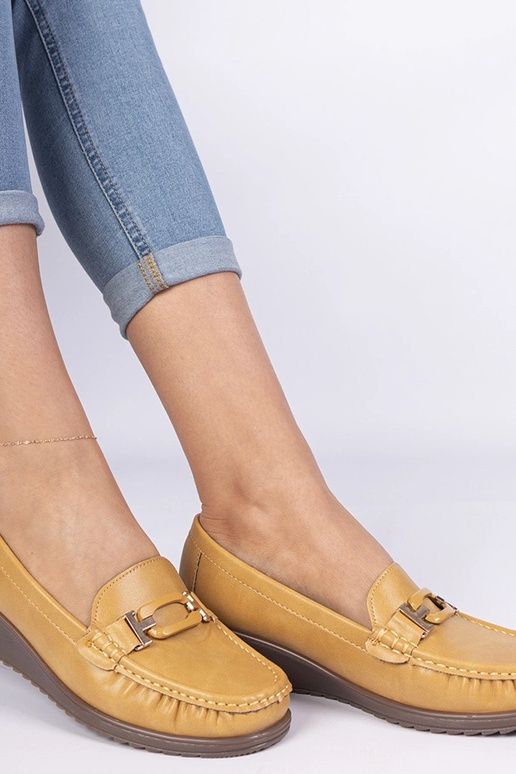 Žlté dámske mokasíny na platforme z...