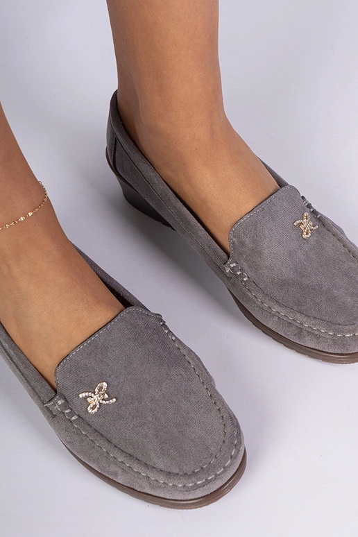 Svetlošedé dámske mokasíny na...