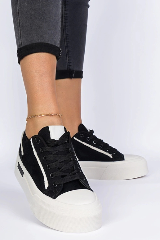 Čierne dámske plátenky na platforme...